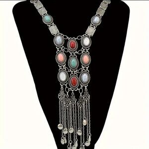 Elegant Multi-Color Statement Necklace